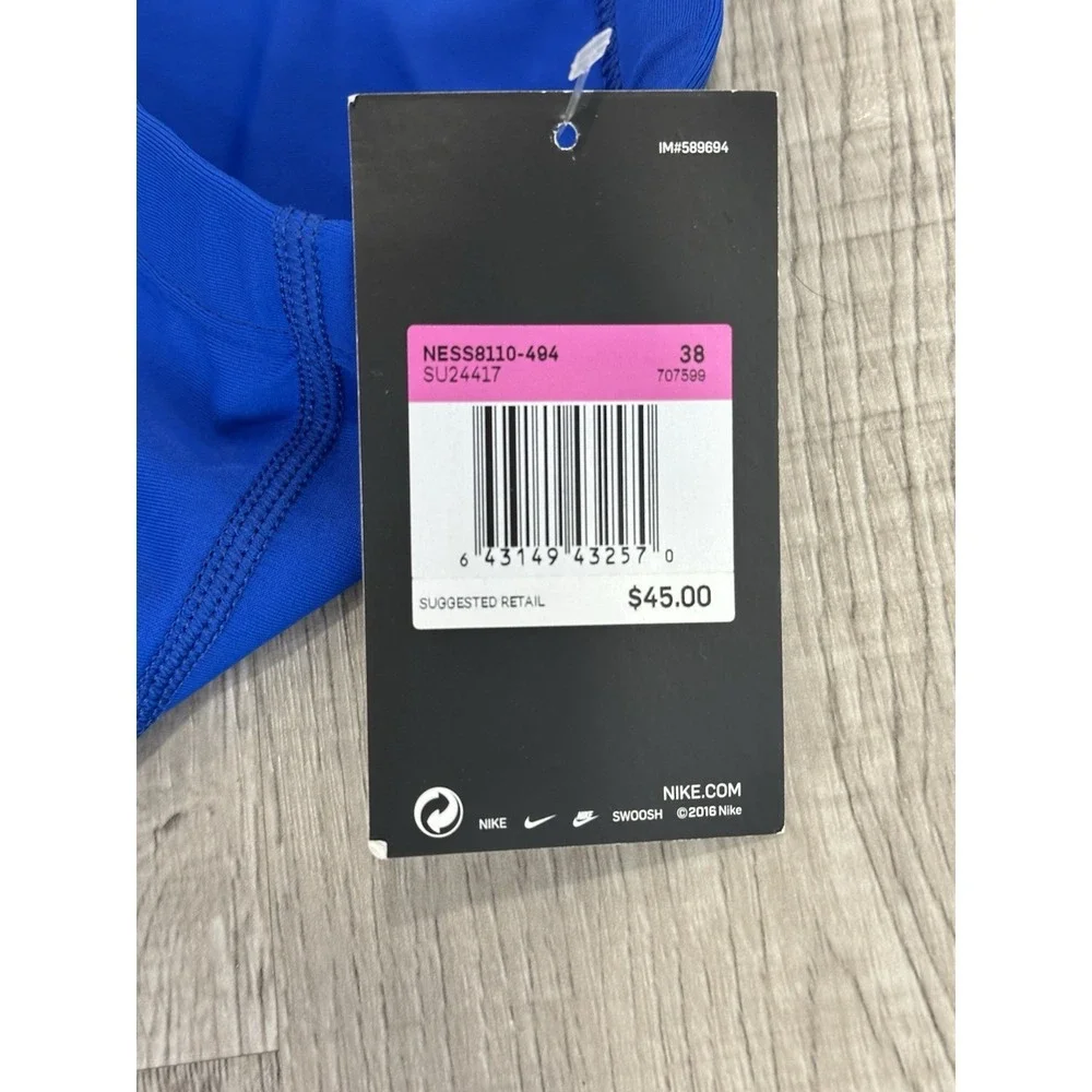 NIKE PERFORMANCE SWIMWEAR BLUE NESS8110- 494 SIZE 38 NWT‎